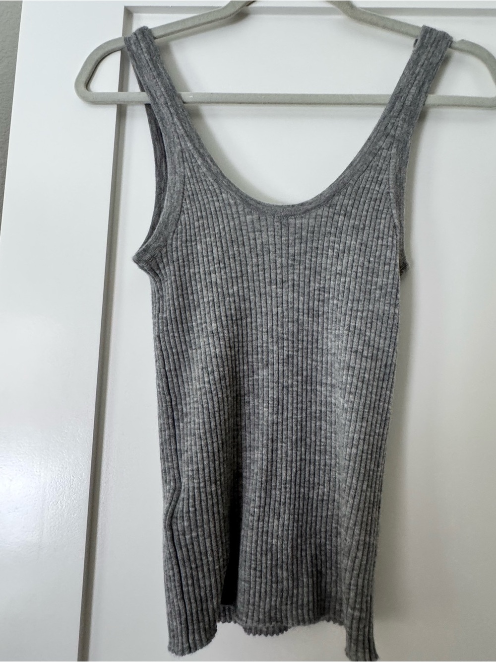 J. Crew Cashmere Gray Ribbed Knit Tank Size S
